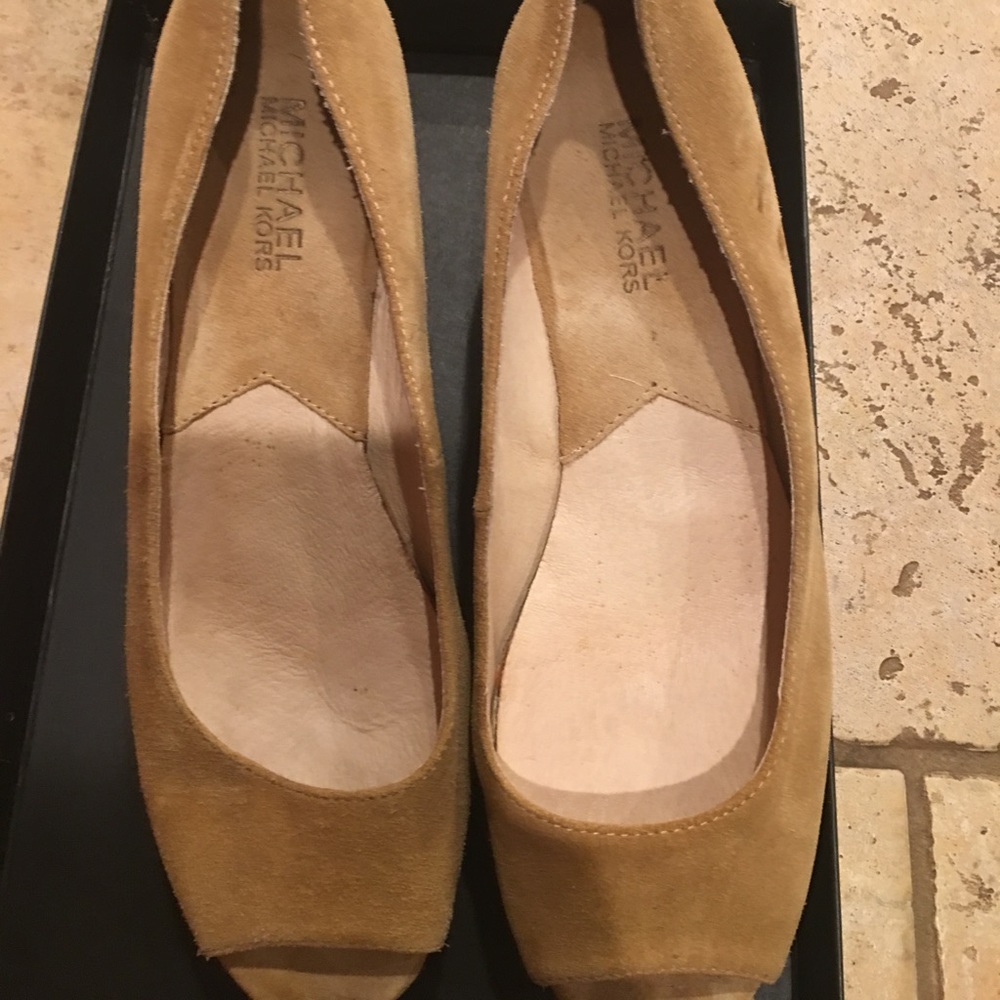 Michael Kors Suede Open Toe Wedge